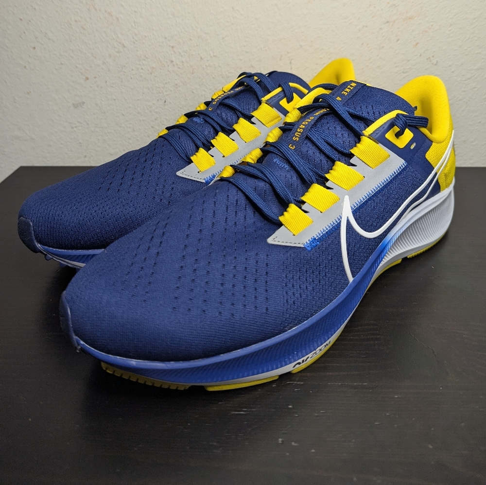 Nike Air Zoom Pegasus 38 Mens Sizes Los Angeles Rams Blue Yellow NFL DJ0851-400